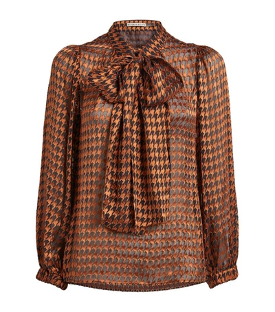 Shop Alice And Olivia Houndstooth Lolita Blouse
