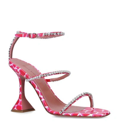 Shop Amina Muaddi Gilda Sandals 95 In Pink