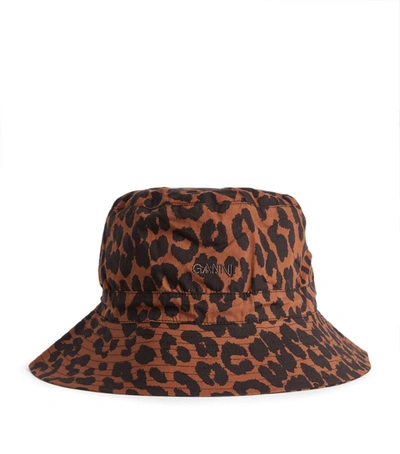 Shop Ganni Leopard Print Bucket Hat
