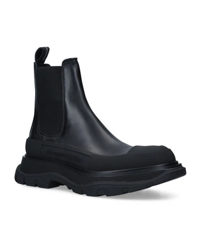 Shop Alexander Mcqueen Leather Tread Slick Chelsea Boots