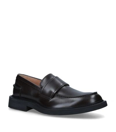 Shop Bottega Veneta Leather Bv Level Loafers