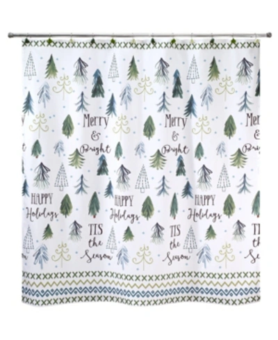 Shop Avanti Christmas Trees Holiday Printed Shower Curtain, 72" X 72" In Multi