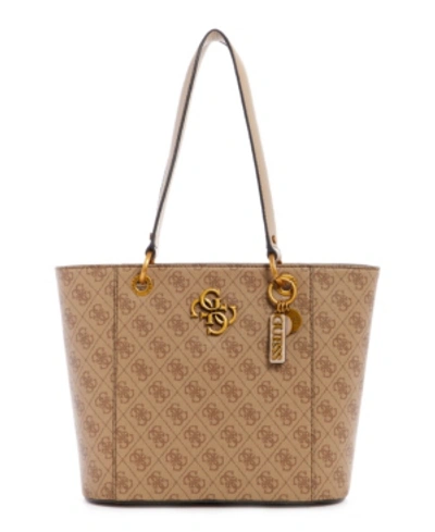 Shop Guess Noelle Small Logo Elite Tote In Latte
