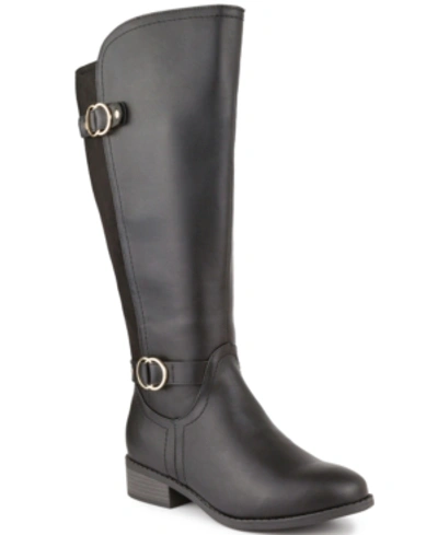 Shop Karen Scott Leandraa Wide-calf Riding Boots, Created For Macy's In Black
