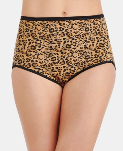 Vanity Fair Illumination Brief Underwear 13109, Also Available In Extended Sizes In Toffee Leopard