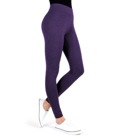 Memoi Women's Basic Cotton Leggings In Blackberry