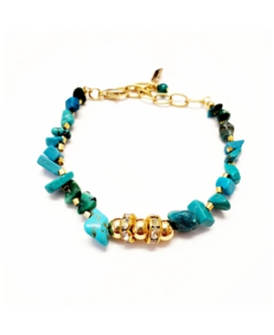 Shop Minu Jewels Jala Bracelet In Turquoise