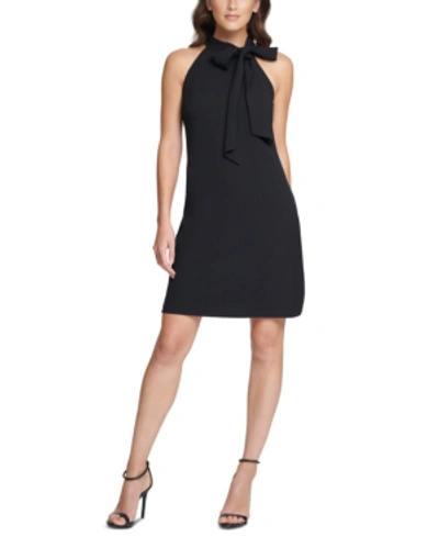 Shop Vince Camuto Plus Size Bow-neck Shift Dress In Black