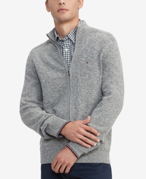 tommy hilfiger men's full zip sweater