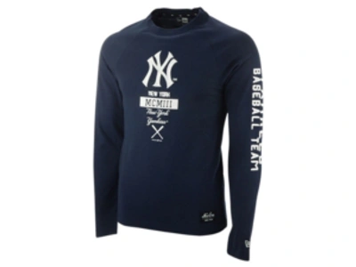 Shop New Era New York Yankees Men's Stacked Line Up Long Sleeve T-shirt In Navy