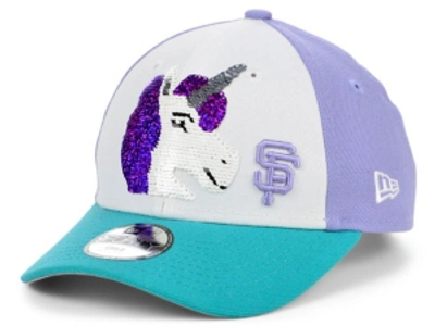 Shop New Era Women's San Francisco Giants Unicorn Flip 9forty Cap In Lightblue/white/purple