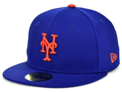 Shop New Era New York Mets 100th Patch 59fifty Cap In Royalblue