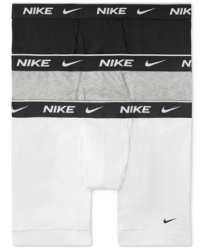 Shop Nike Men's 3-pack Everyday Stretch Boxer Briefs In 1 Grey Heather / 1 White / 1 Black