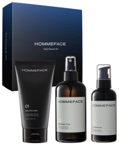 Shop Hommeface Men's 3-step Daily Skincare Set In Heather Gray
