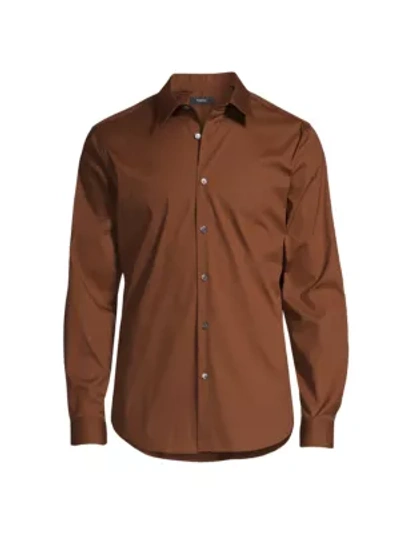 Shop Theory Sylvain Wealth Button-down Shirt In Dark Pimento