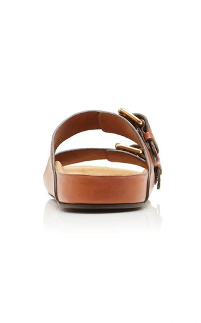 Shop Isabel Marant Lennyo Leather Slides In Brown