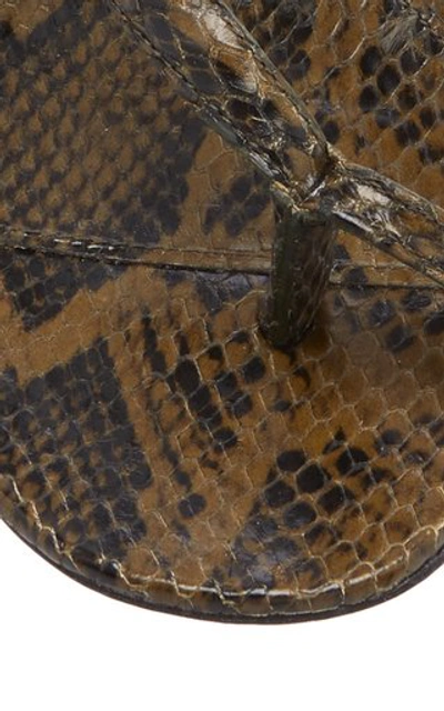 Shop Bottega Veneta Python Embossed Leather Sandals In Animal