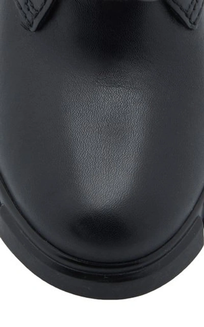 Shop Prada Neoprene-trimmed Leather Platform Ankle Boots In Black