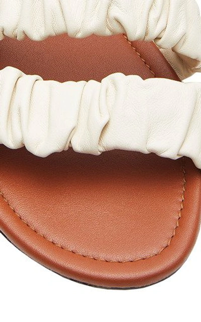 Shop Staud Ellie Ruched Sandals In White