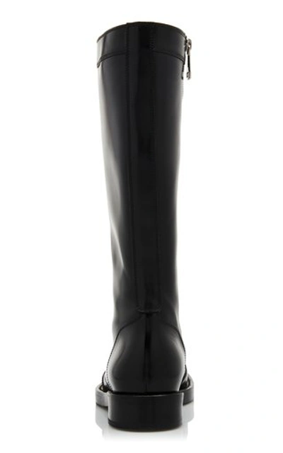 Shop Dolce & Gabbana Lace-up Leather Knee Boots In Black