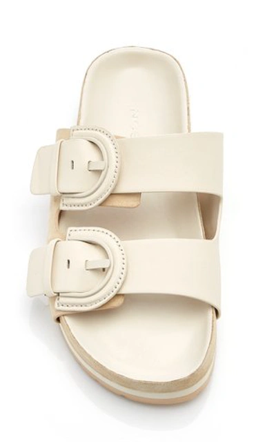 Shop Vince Women's Glyn Suede And Leather Slides In White