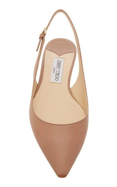 Shop Jimmy Choo Women's Erin Leather Slingback Flats In Neutral