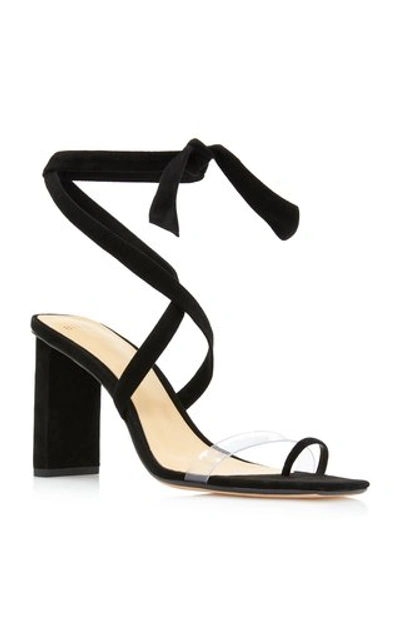 Shop Alexandre Birman Katie Suede Pvc-strap Sandals In Black