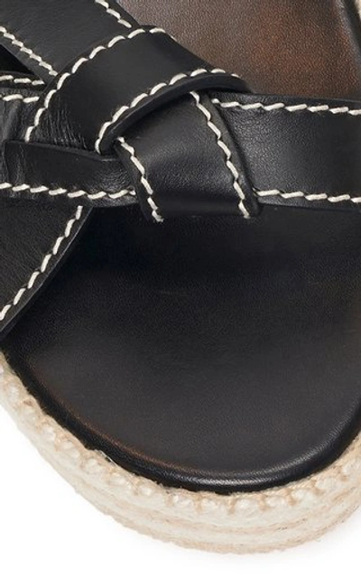 Shop Loewe Women's Gate Leather Espadrille Platform Sandals In Black,brown