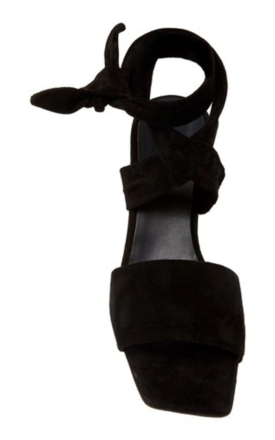 Shop Ganni Suede Sandals In Black