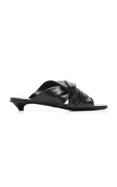 Shop Proenza Schouler Knotted Leather Mules In Black