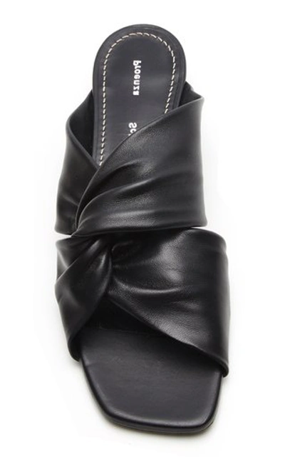 Shop Proenza Schouler Knotted Leather Mules In Black