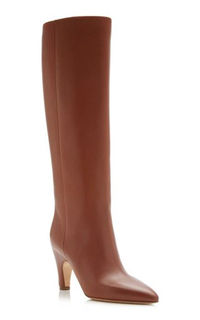 Shop Gabriela Hearst Luther Leather Knee Boots In Brown