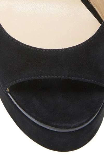 Shop Jimmy Choo Peachy Suede Platform Sandals In Black