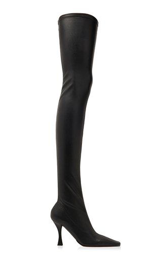 rubber thigh high boots