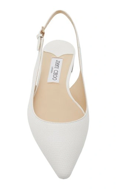 Shop Jimmy Choo Erin Leather Slingback Flats In White