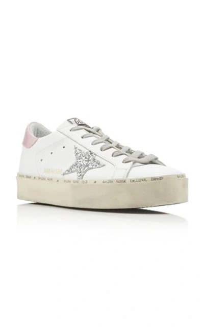 Shop Golden Goose Hi Star Leather Low-top Sneakers  In White