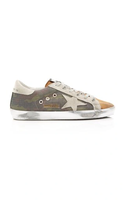 Shop Golden Goose Superstar Ripstop And Suede Sneakers In Green