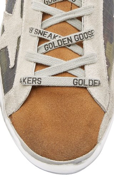 Shop Golden Goose Superstar Ripstop And Suede Sneakers In Green