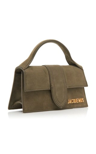 Shop Jacquemus Le Bambino Suede Top Handle Bag In Green