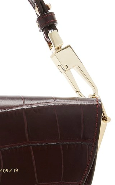 Shop Chylak Croc-effect Leather Shoulder Bag In Purple