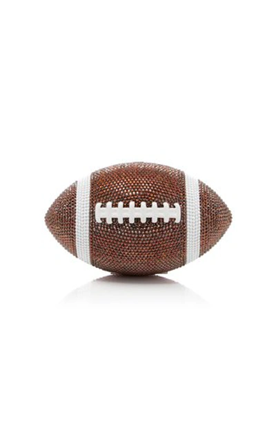 Shop Judith Leiber Football Crystal Novelty Clutch In Brown