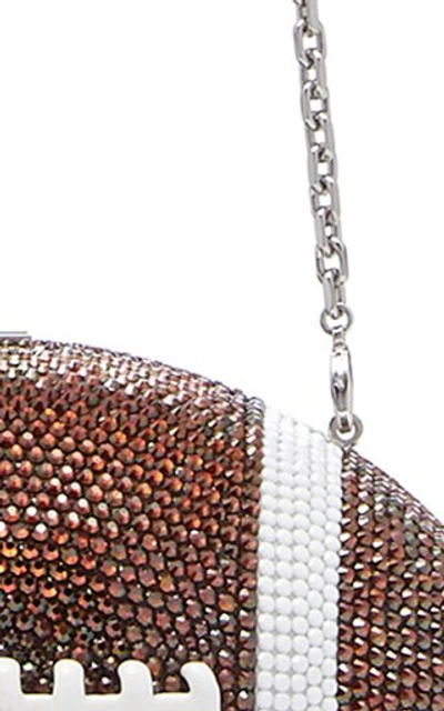 Shop Judith Leiber Football Crystal Novelty Clutch In Brown