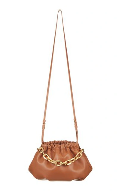 Shop The Volon Gabi Chain-embellished Leather Shoulder Bag In Brown