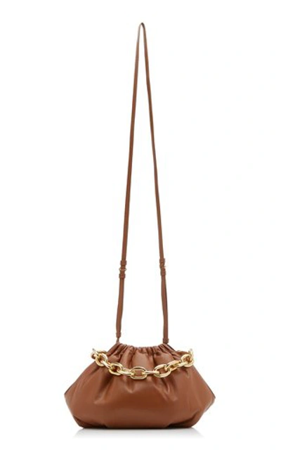 Shop The Volon Gabi Chain-embellished Leather Shoulder Bag In Brown