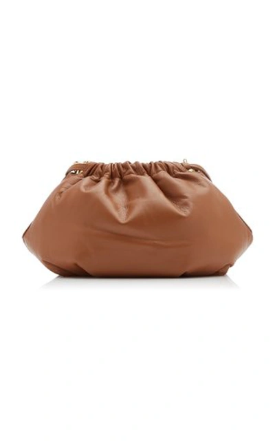 Shop The Volon Gabi Chain-embellished Leather Shoulder Bag In Brown