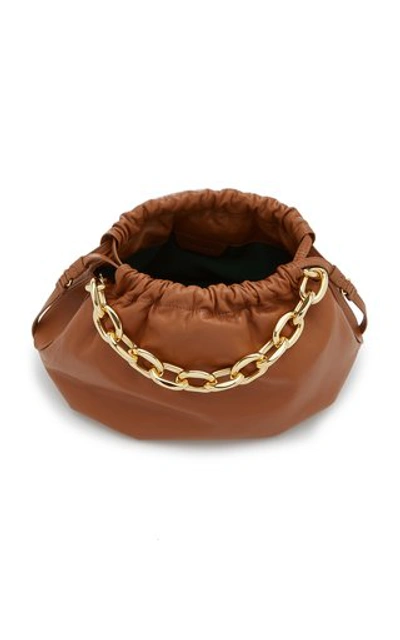 Shop The Volon Gabi Chain-embellished Leather Shoulder Bag In Brown