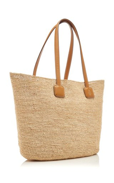 Shop Mark Cross Cote D'antibes Raffia Tote Bag In Neutral