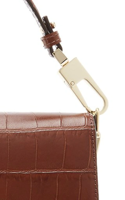 Shop Chylak Croc-effect Leather Shoulder Bag In Brown