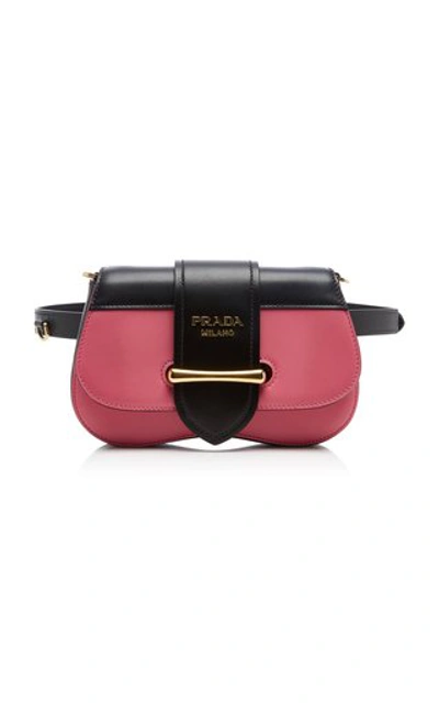 Shop Prada Sidonie Two-tone Leather Belt Bag In Pink