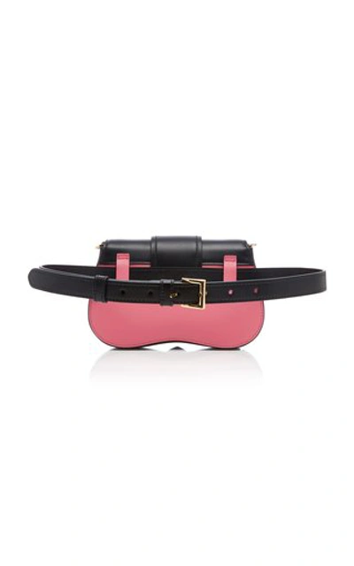 Shop Prada Sidonie Two-tone Leather Belt Bag In Pink